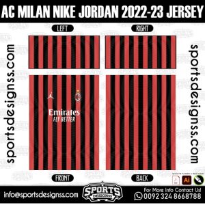 AC MILAN NIKE JORDAN SOCCER JERSEY DESIGN 2022-23