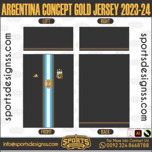 ARGENTINA CONCEPT GOLD JERSEY 2023 24