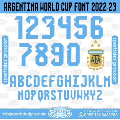 Argentina Qatar WorldCup 2022 23 Font Free Download by Sports Designss Download Free Football Font