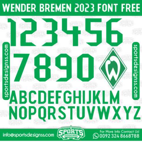1 WENDER BREMEN 2023 Font Free Download by Sports Designss Download Free Football Font