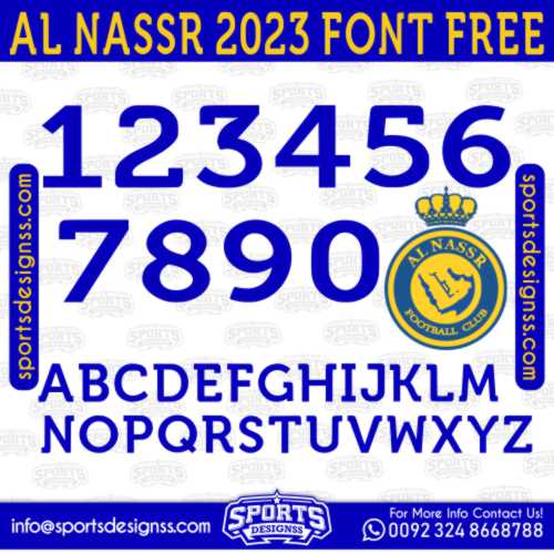 AL NASSR 2023 Font Free Download by Sports Designss Download Free Football Font