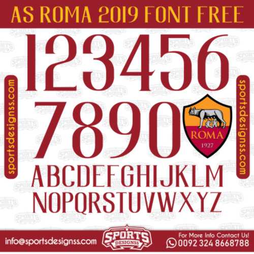 AS ROMA 2019 Font Free Download by Sports Designss Download Free Football Font