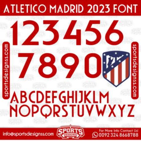 ATLITICO MADRID 2023 Font Free Download by Sports Designss _ Download ...