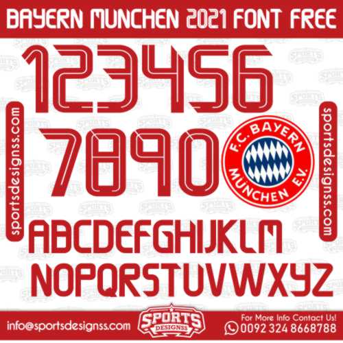 BAYERN MUNCHEN 2021 Font Free Download by Sports Designss Download Free Football Font