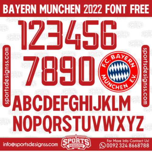 BAYERN MUNCHEN 2022 Font Free Download by Sports Designss Download Free Football Font