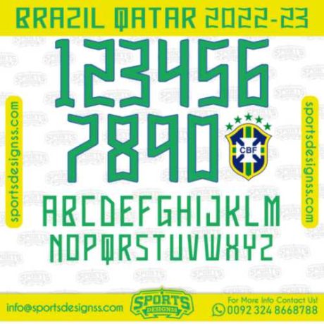 Brazil Qatar 2022-23 Font Free Download by Sports Designss _ Download ...