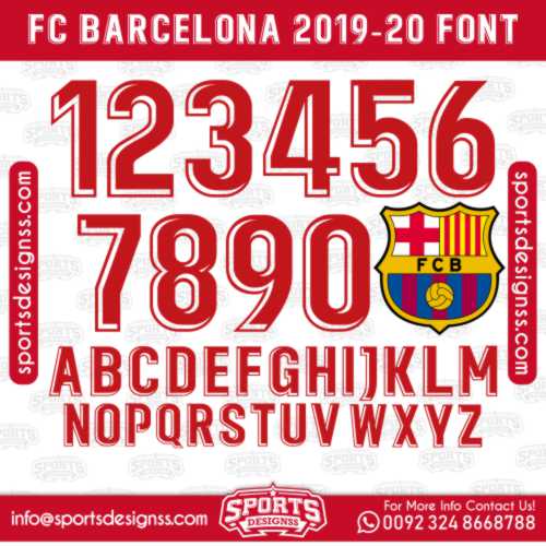 FC BARCELONA 2019 20 Font Free Download by Sports Designss Download Free Football Font