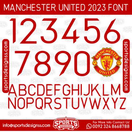MACHESTER UNITED 2023 Font Free Download by Sports Designss Download Free Football Font