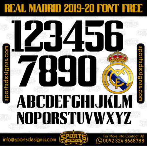 REAL MADRID 2019 20 Font Free Download by Sports Designss Download Free Football Font