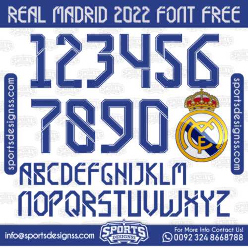 REAL MADRID 2022 Font Free Download by Sports Designss Download Free Football Font