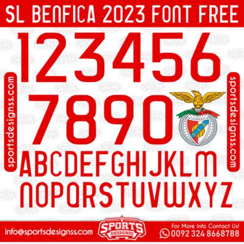 SL BENFICA 2023 Font Free Download by Sports Designss Download Free Football Font