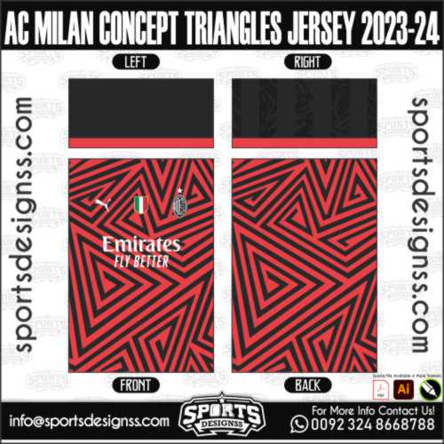 AC MILAN CONCEPT TRIANGLES JERSEY 2023 24