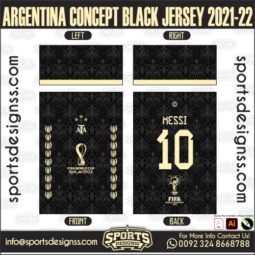 ARGENTINA CONCEPT BLACK JERSEY 2021 22