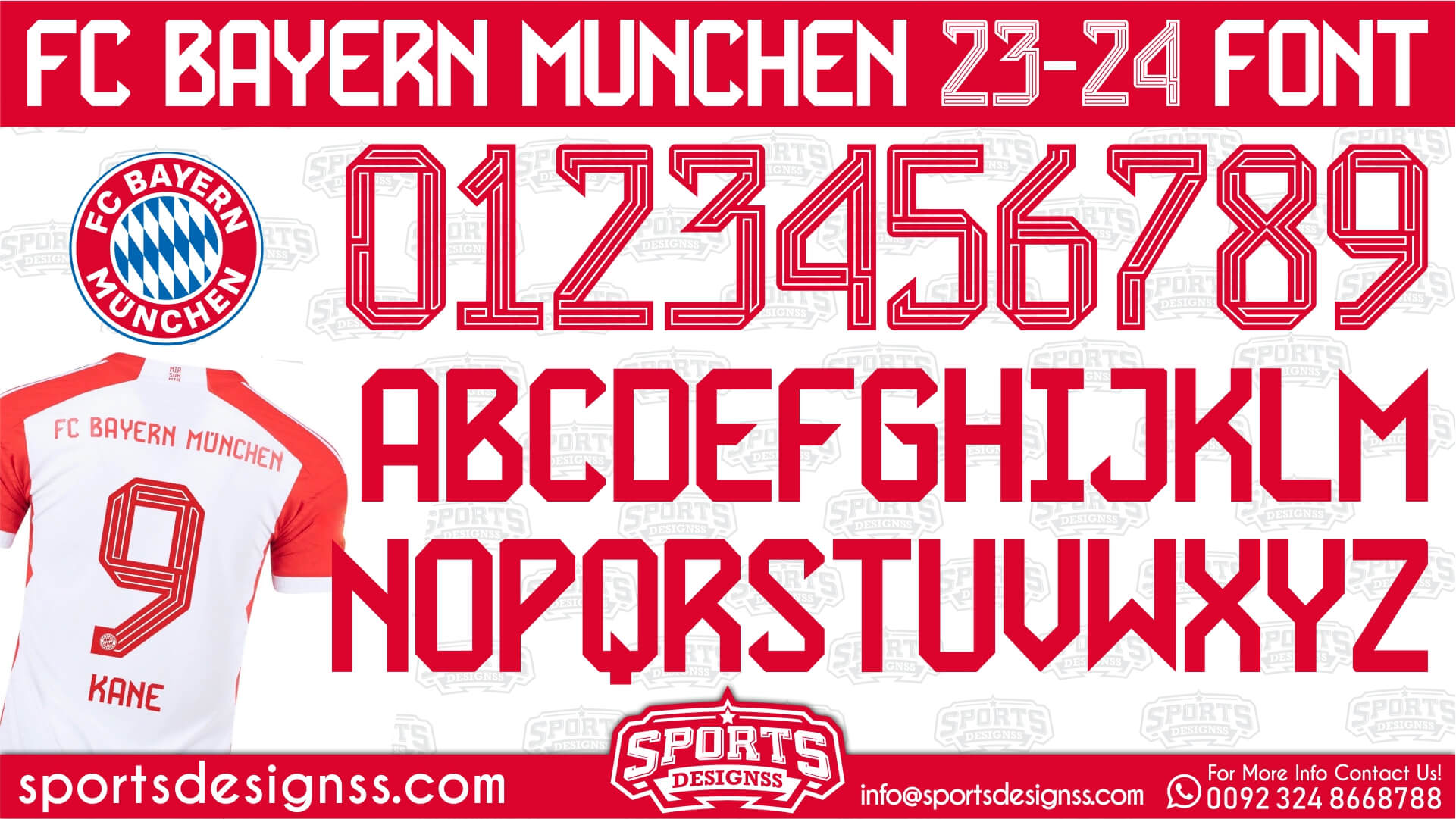 Bayern Munich Font 2023-24 - Free Download | Football/Soccer 2023/24 Font Free Download by Sports Designs