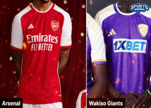 "Wakiso Giants FC Unveils Controversial 2023-24 Kit: A Close Resemblance to Arsenal's Design"