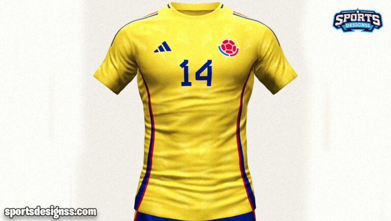 Adidas Colombia 2024 Copa America Home Kit A Glimpse Into The Future   03 Adidas Colombia 2024 Copa America Home Kit A Glimpse Into The Future Of Colombian Football 768x434 