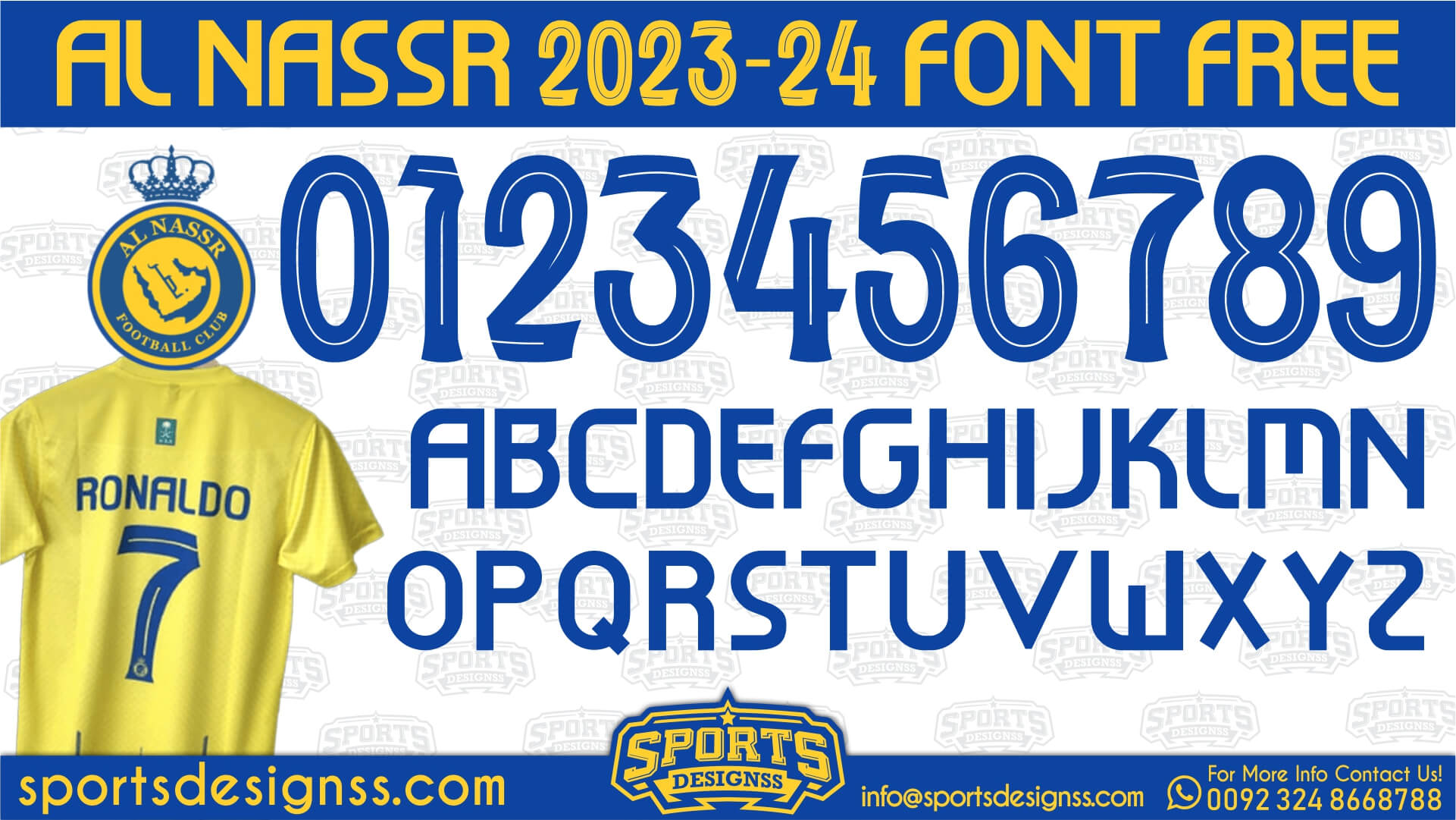 Al Nassr FC 2024 Football Font Free Download by Sports Designss