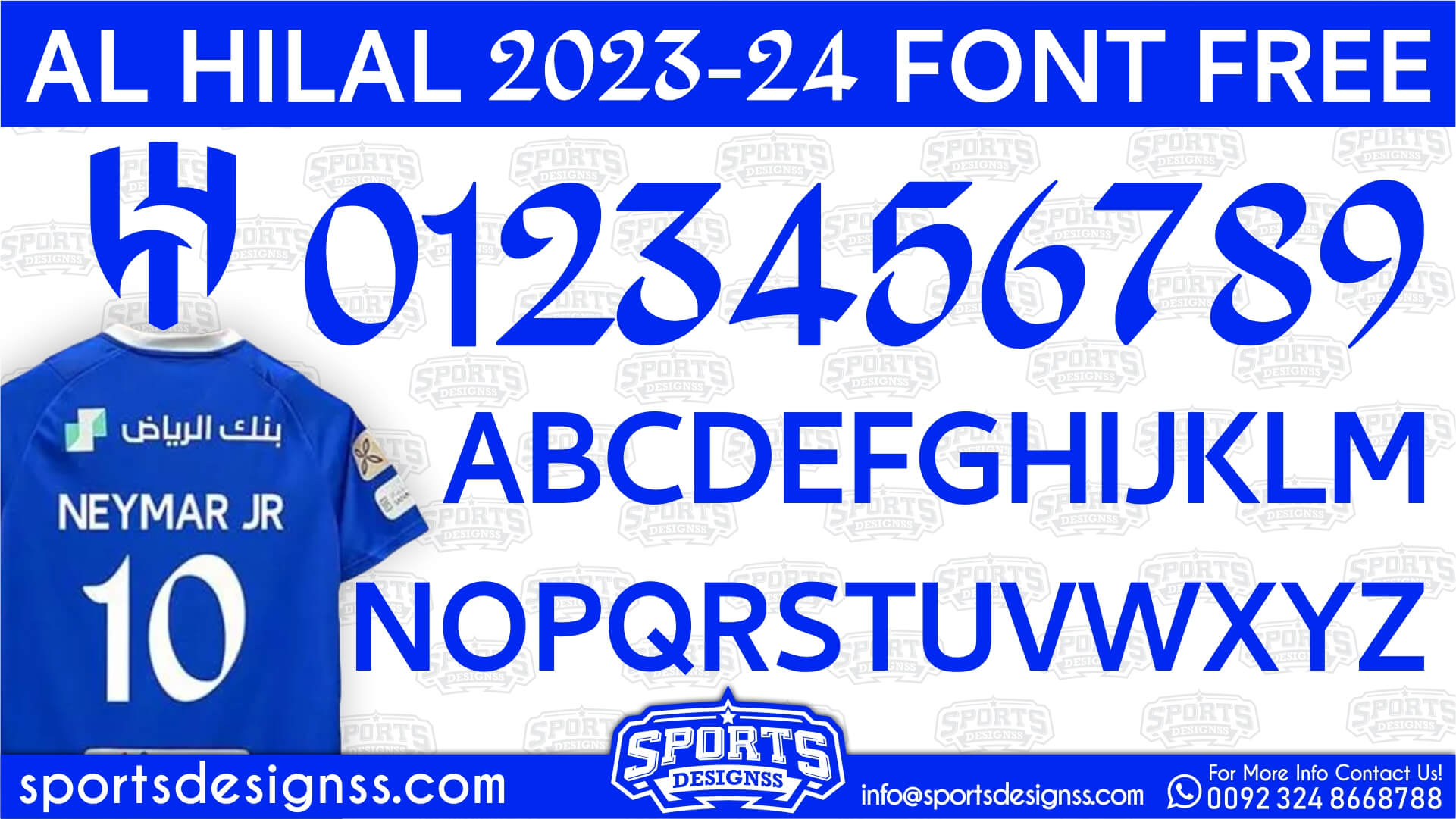 Al Hilal 2024 Football Font Free Download by Sports Designss | Football 2023/24 Font Free Download