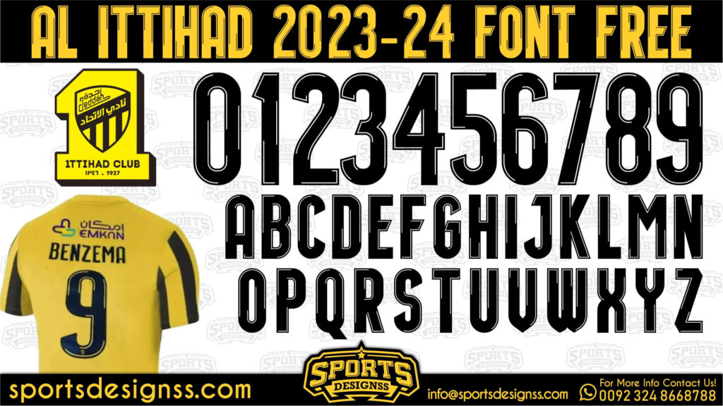 Al Ittihad 2024 Football Font Free Download by Sports Designss
