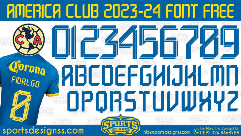 America Club 2024 Football Font Free Download by Sports Designss | Football 2024 Font Free Download