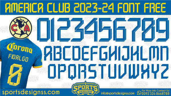 America Club 2024 Football Font Free Download By Sports Designss   84. America Club 2024 Football Font Free Download By Sports Designss 600x338 