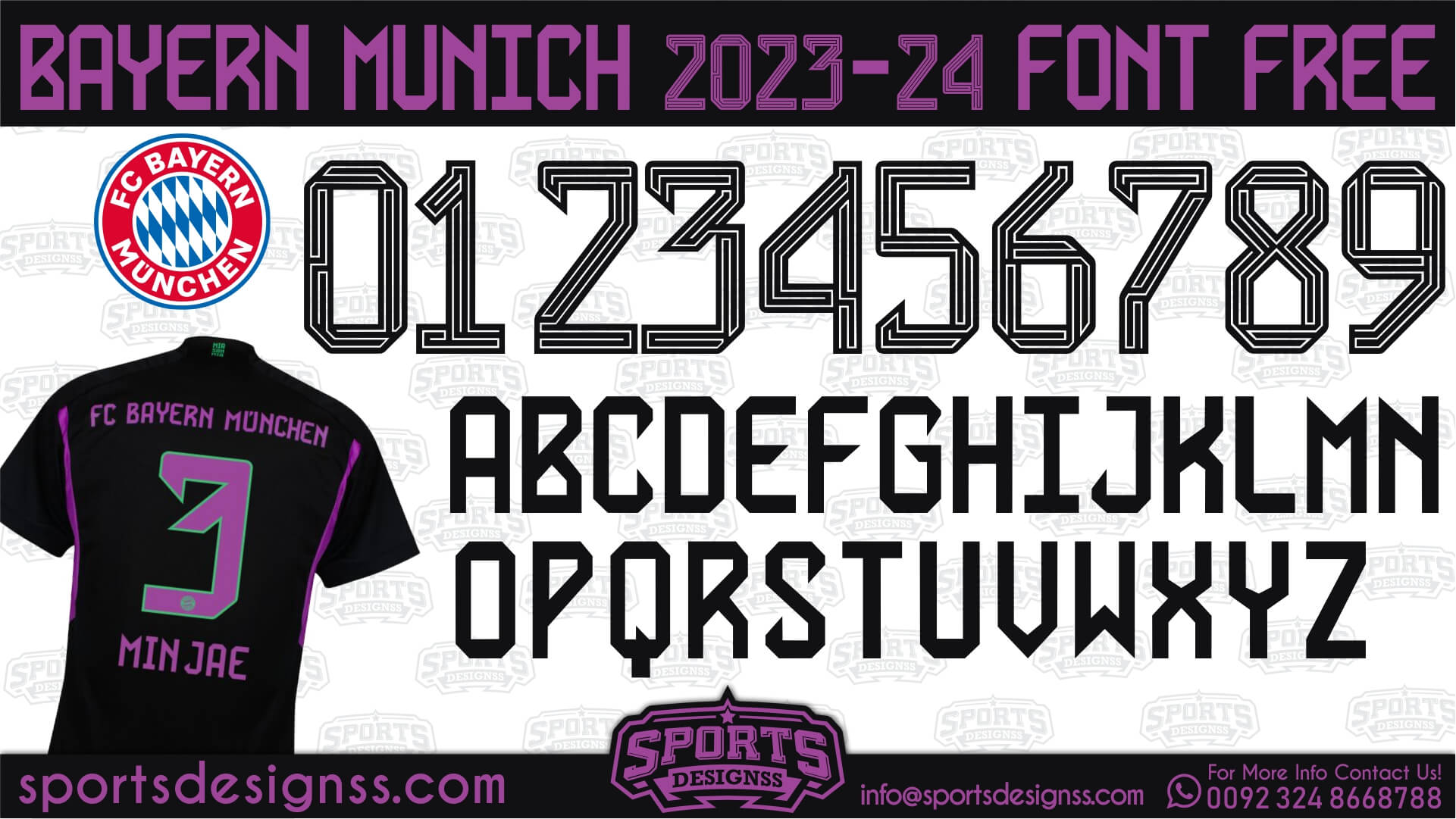 Bayern Munich 2024 Football Font Free Download by Sports Designss