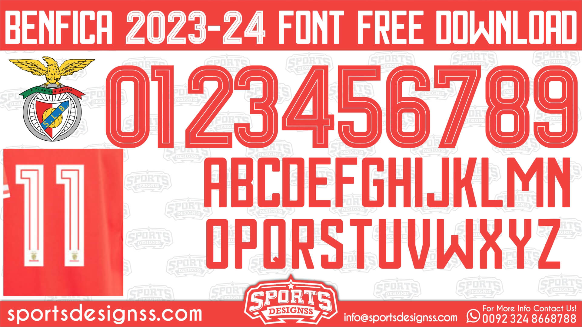 Benfica 2024 Football Font Free Download by Sports Designss