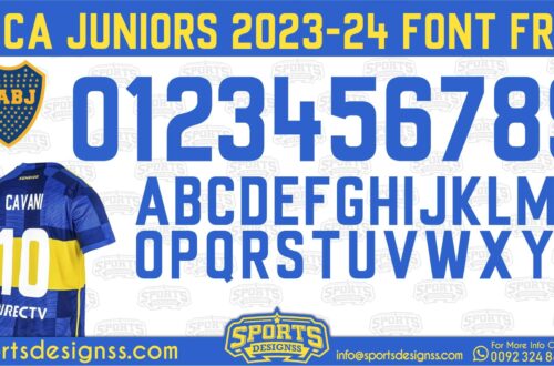 Boca Juniors 2024 Football Font Free Download by Sports Designss | Football 2024 Font Free Download