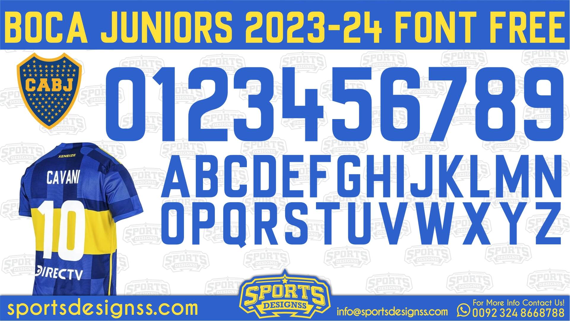 Boca Juniors 2024 Football Font Free Download by Sports Designss | Football 2024 Font Free Download