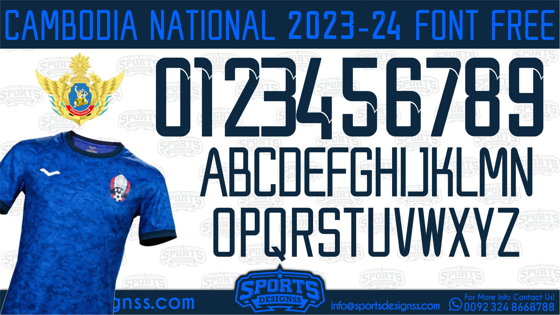 Cambodia National 2024 Football Font Free Download by Sports Designss | Football Font Free Download