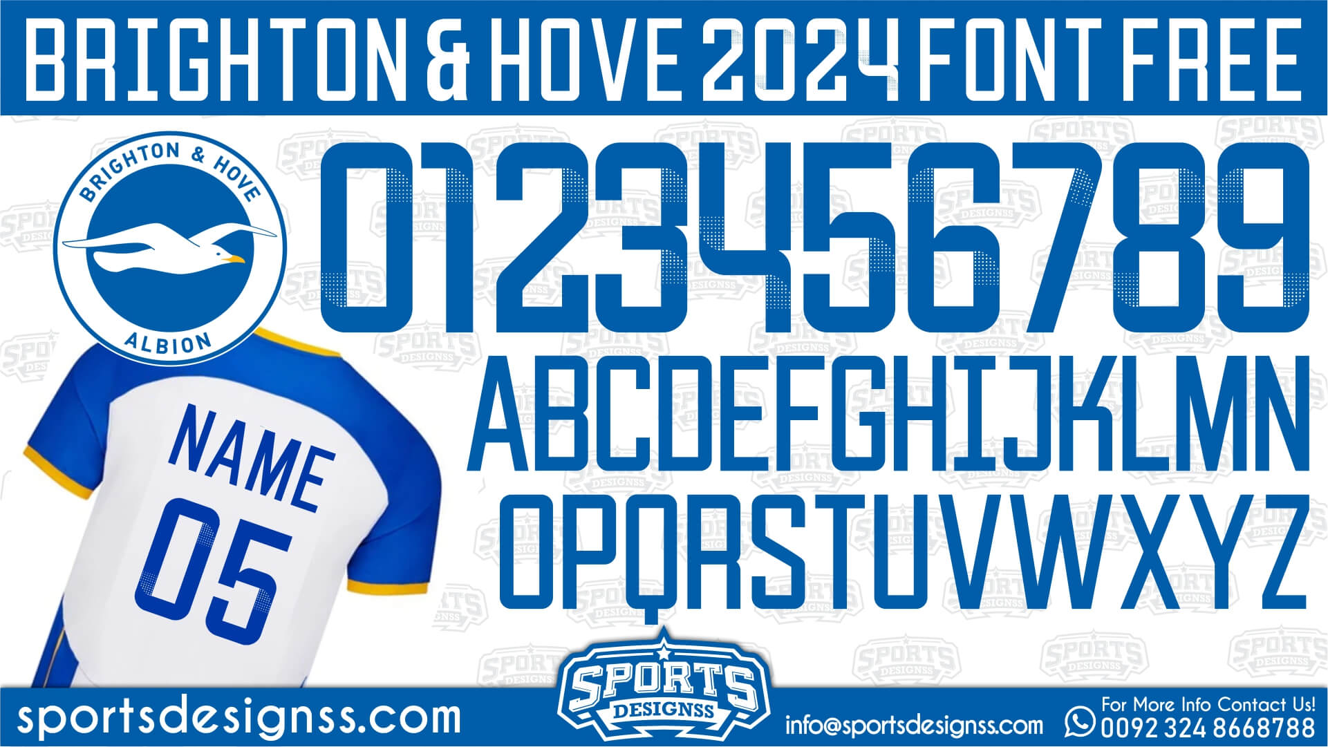 Brighton & Hove 2024 Football Font Free Download by Sports Designss | Football Font Free Download