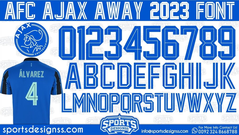 AFC AJAX 2023 Football Font Free Download by Sports Designss _ Download AJAX 2023 Font Google Drive