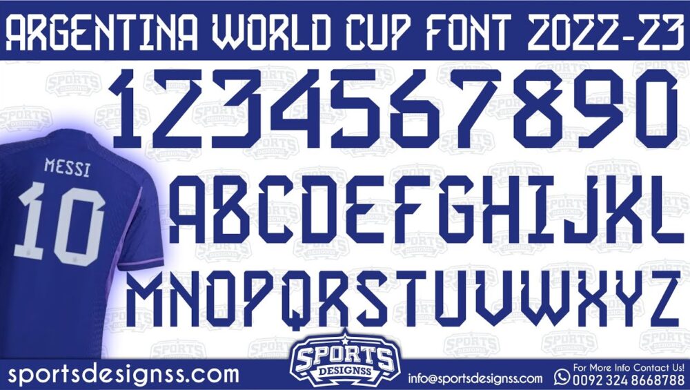Argentina Qatar WorldCup 2022-23 Font Free Download by Sports Designss _ Download Free Football Font