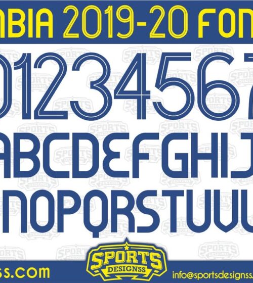 Colombia 2020 Football Font by Sports Designss_Download Colombia 2020 Font free