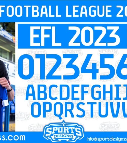 English Football League 2023 Font Free Download by Sports Designss_Download EFL 2023 Football Font