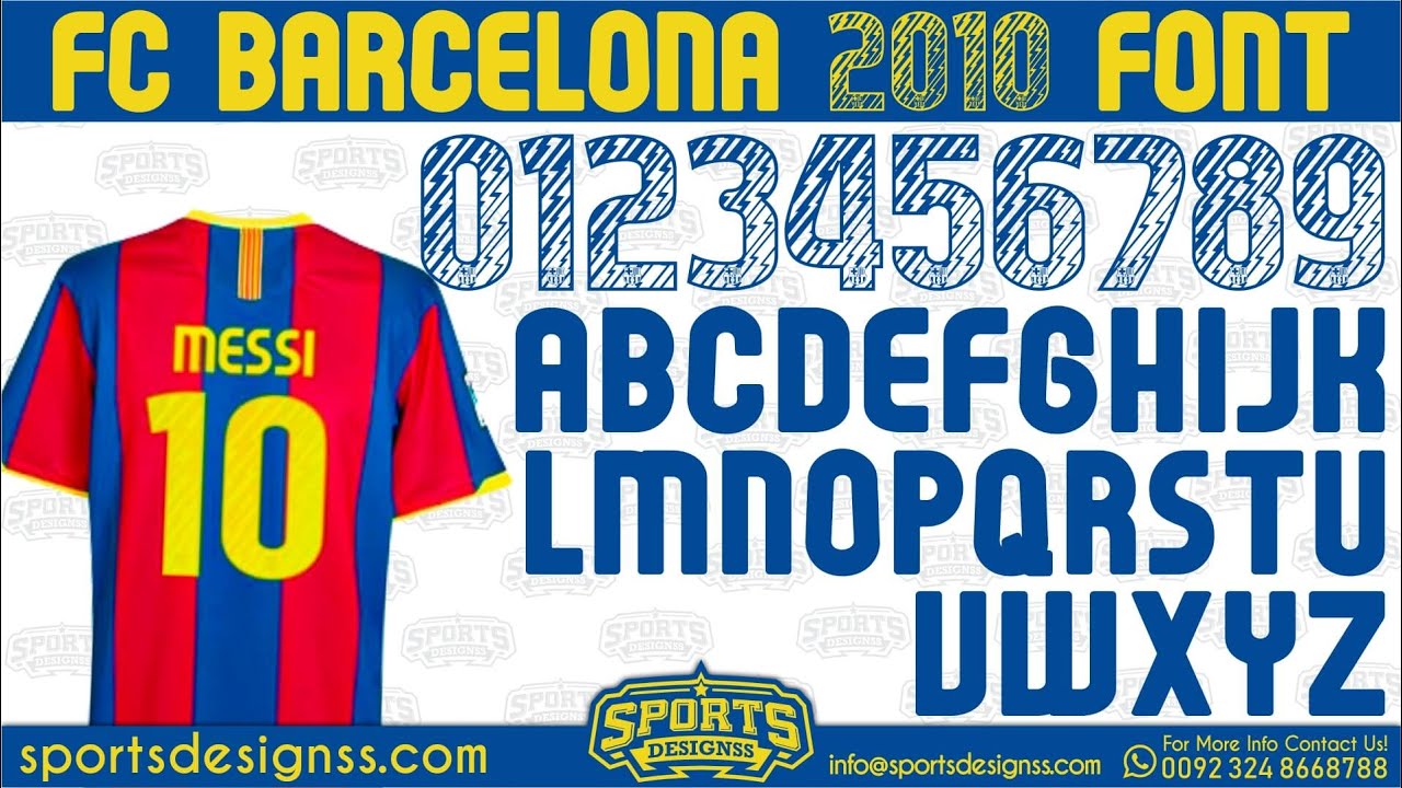 FC Barcelona 2010 Football Font by Sports Designss_FC Barcelona 2010 Font Free Download