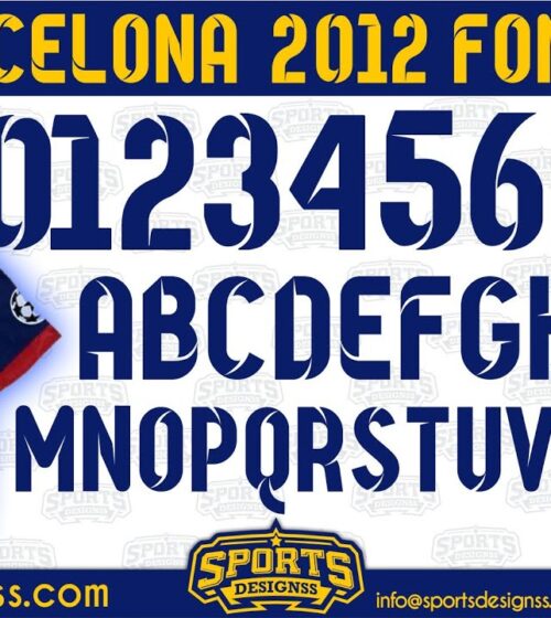 FC Barcelona 2012 Football Font by Sports Designss_Download Barcelona Font for Free FREE DOWNLOAD