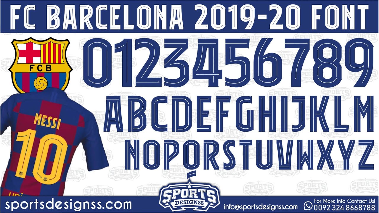 FC Barcelona 2019-20 Football Font by Sports Designss_ Barcelona La liga 2019-20 Font