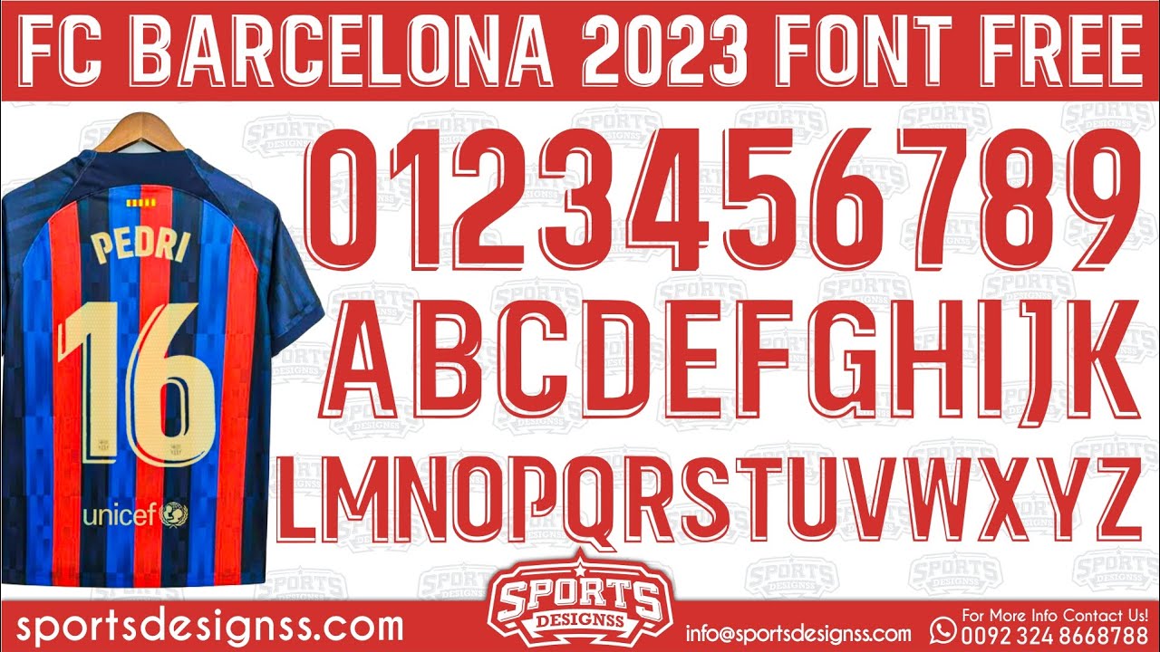 FC Barcelona 2023 Football Font Free Download by Sports Designss ...