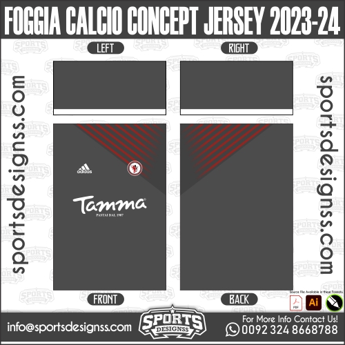 FOGGIA CALCIO CONCEPT JERSEY 2023-24 - Sports Designss
