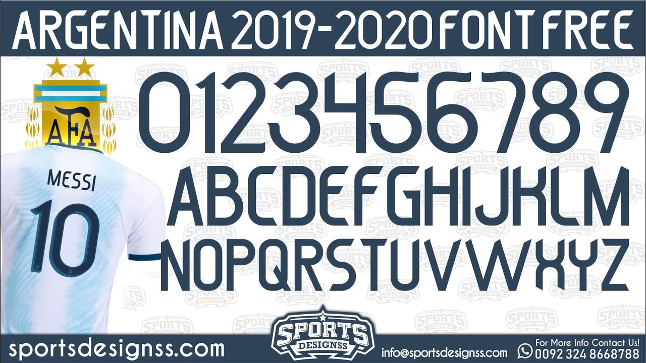 FREE DOWNLOAD Argentina 2019-20 Football Font by Sports Designss_Download Argentina 2020 Font free