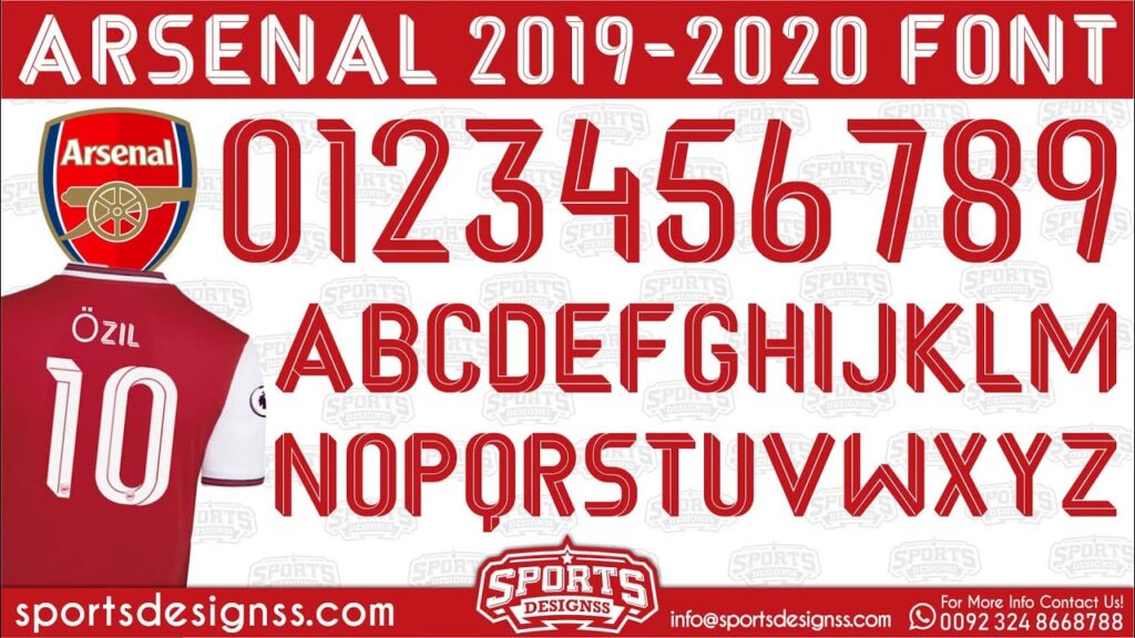 Arsenal FC 2019-20 Football Font by Sports Designss_Download Arsenal ...
