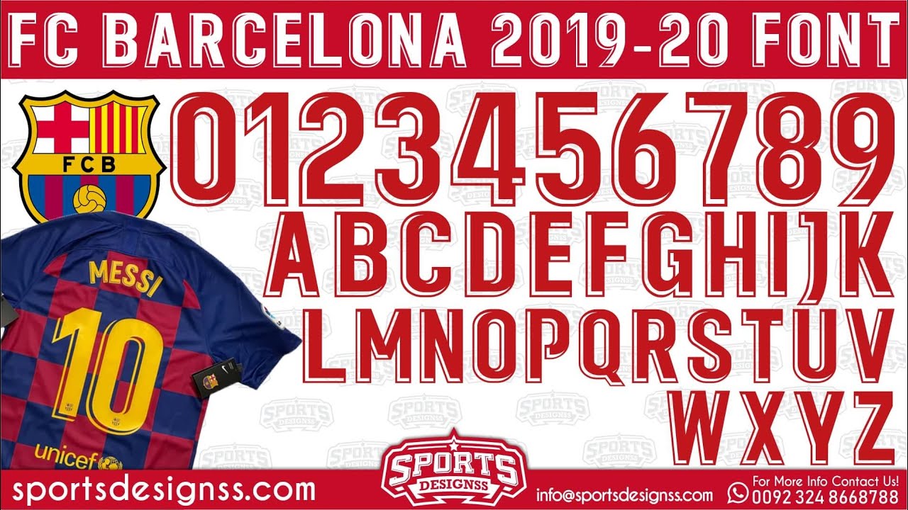 FREE DOWNLOAD FC Barcelona 2018-19 Football Font by Sports Designss _ Barcelona 201819 Font free