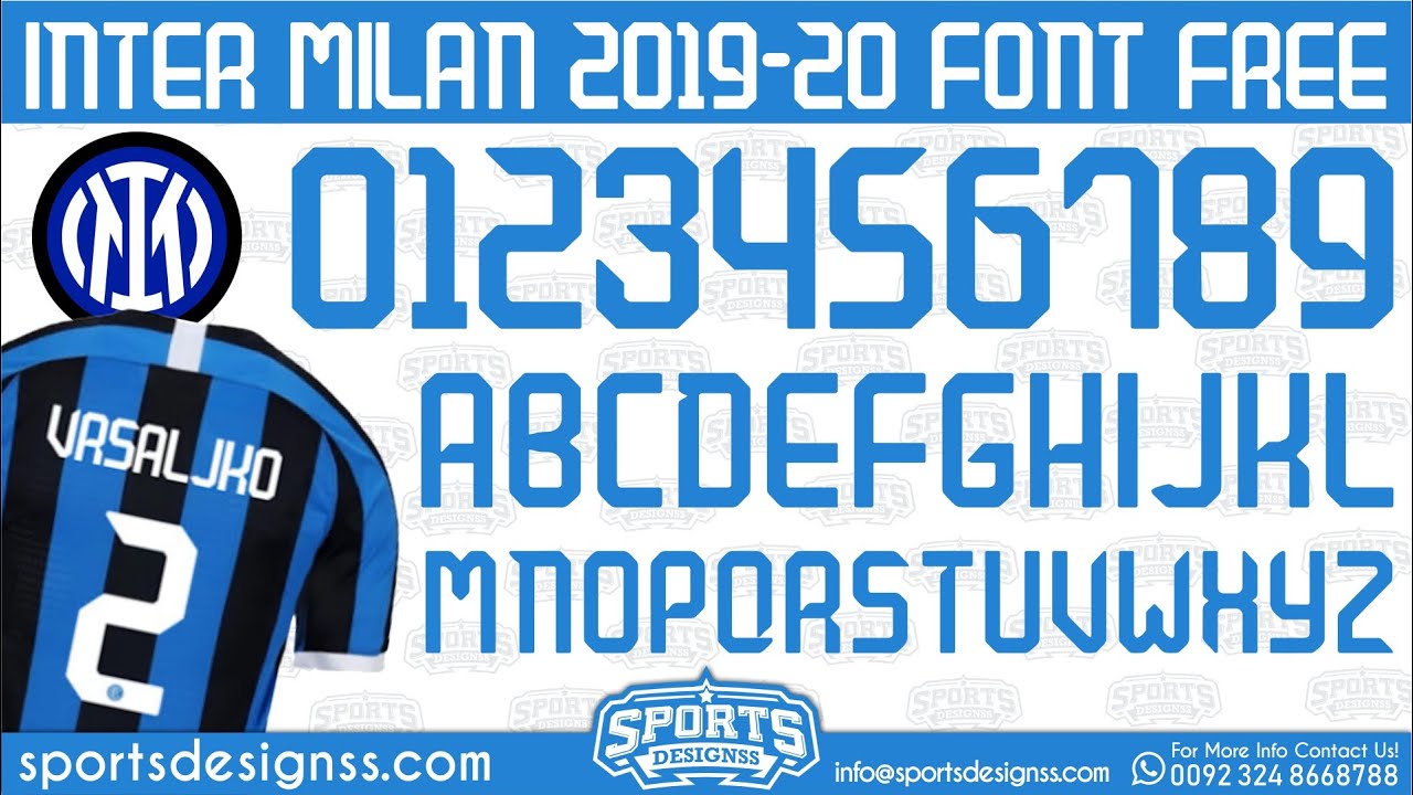 FREE DOWNLOAD Inter Milan 2019-20 Football Font by Sports Designss