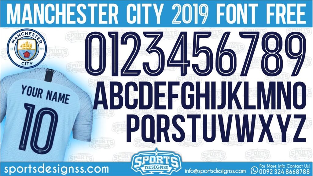 Manchester City 2019 Football Font By Sports Designss Download Manchester City Font Free