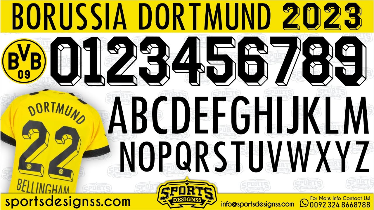 Puma BVB BORUSSIA DORTMUND 2022-23 Font Free Download by Sports Designss_Download Free Football Font