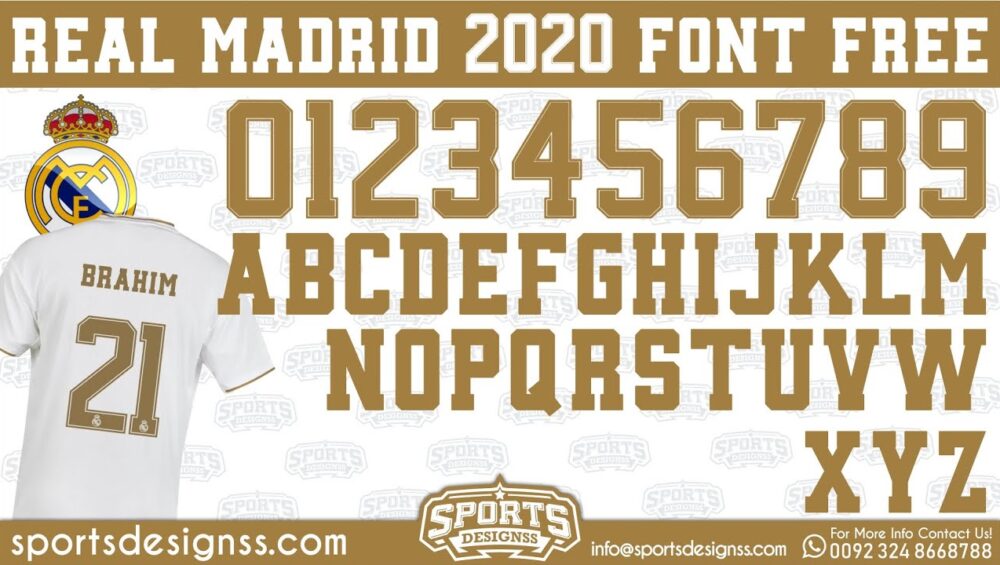Real Madrid 2019-20 Football Font by Sports Designss_Real Madrid 2019-20 Font free FREE DOWNLOAD