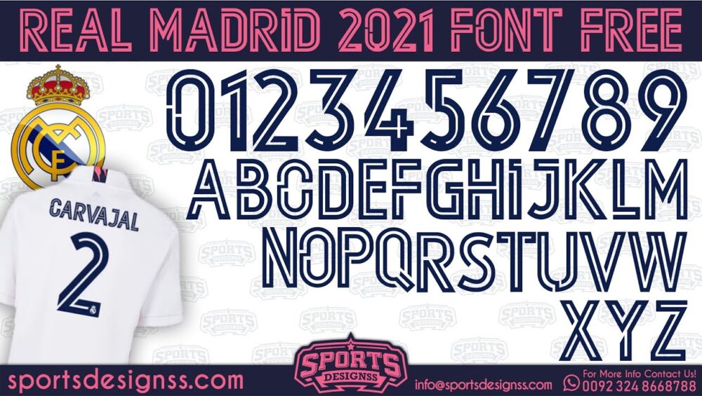 Real Madrid 2021 Football Font by Sports Designss_Download Real Madrid 2021 Font free