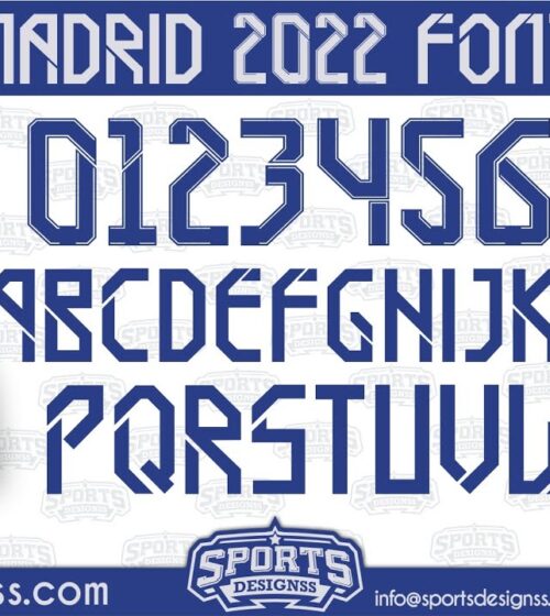 Real Madrid 2022 Football Font by Sports Designss_Download Real Madrid 2022 Font free FREE DOWNLOAD