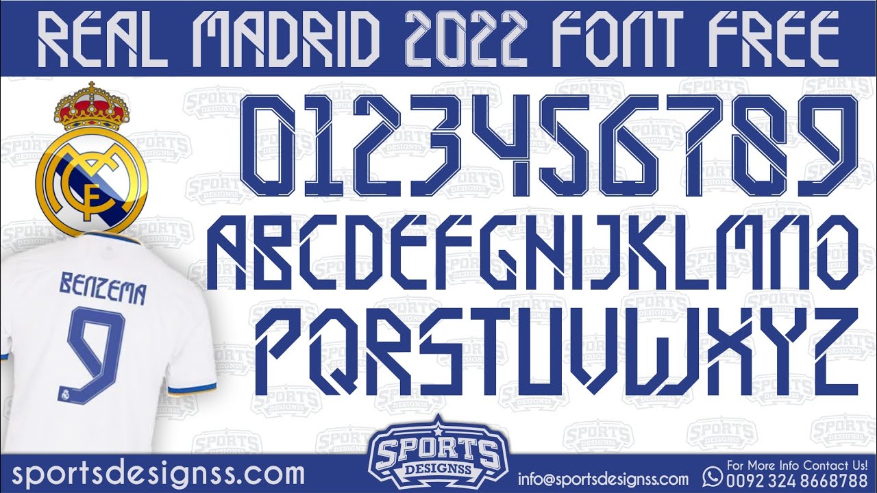 Real Madrid 2022 Football Font by Sports Designss_Download Real Madrid 2022 Font free FREE DOWNLOAD